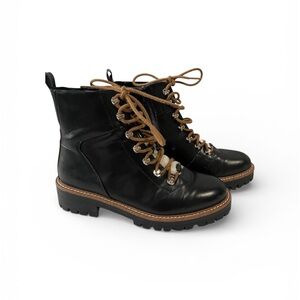 a new day Black fur Combat Boots